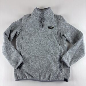 LL Bean Women's 1/4 Snap XS Misses Fleece Pullover Sweater Hiking Outdoors Gray
